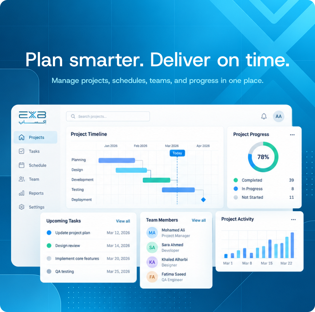 Plan smarter. Deliver on time. Manage projects, schedules, teams, and progress in one place.